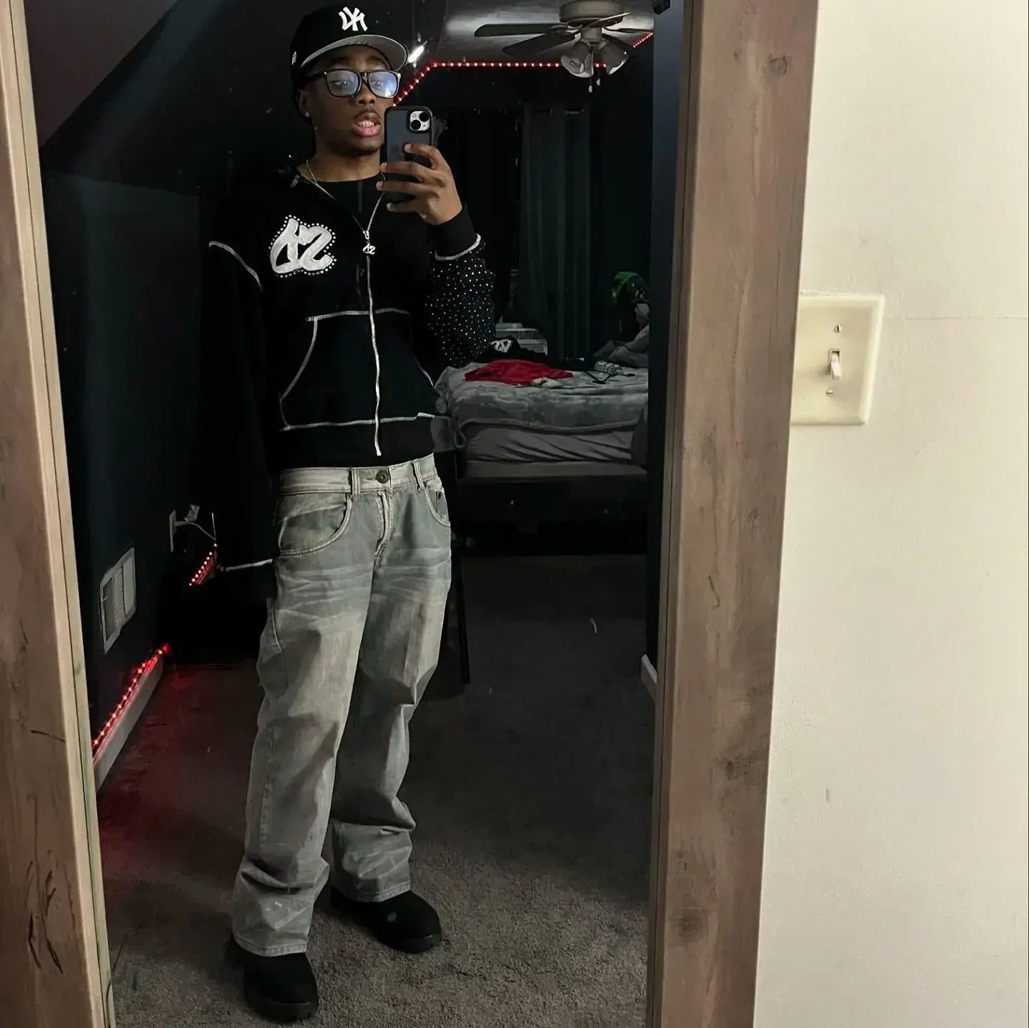 Sweatshirt Zippé Oversize en Coton avec Capuche et Détails Patchwork pour Hommes - Style Urbain 4