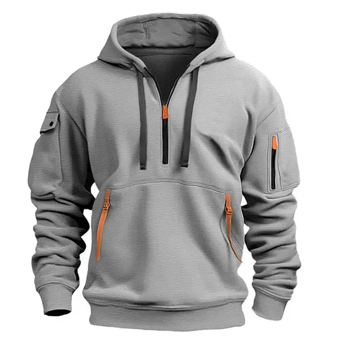 Sweatshirt Zippé à Capuche pour Hommes en Polaire – Confort et Style pour Activités Extérieures