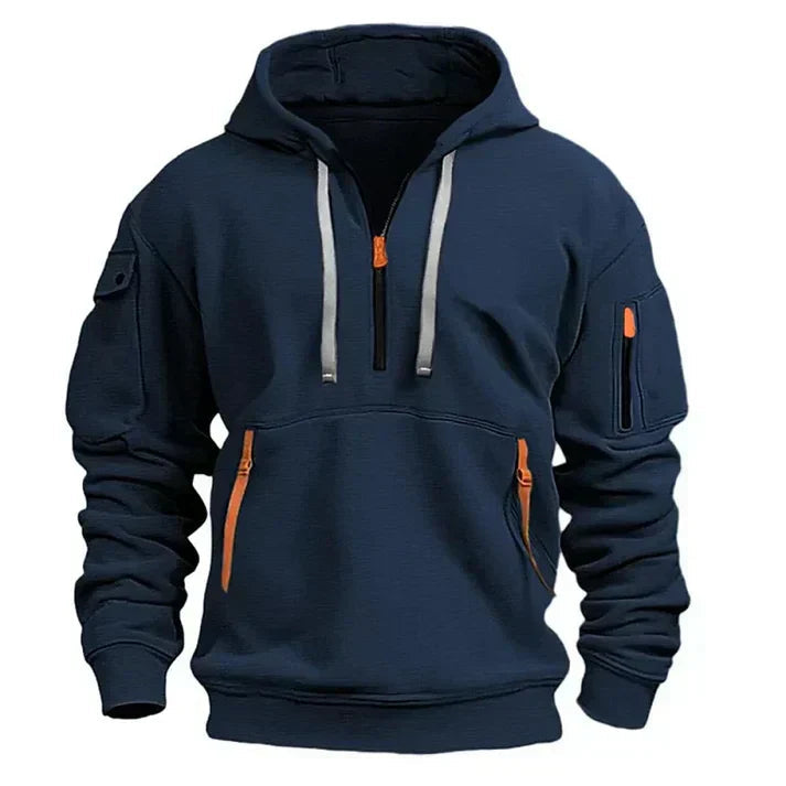 Sweatshirt Zippé à Capuche pour Hommes en Polaire – Confort et Style pour Activités Extérieures