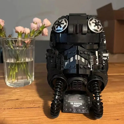 TIE Fighter Pilot Helmet Building Blocks Set – Star Wars Inspired Toy for Creative Play
