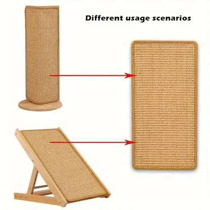 Tapis à griffer naturel en sisal pour chats - Tapis horizontal durable et écologique
