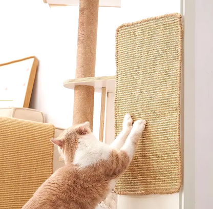 Tapis à griffer naturel en sisal pour chats - Tapis horizontal durable et écologique