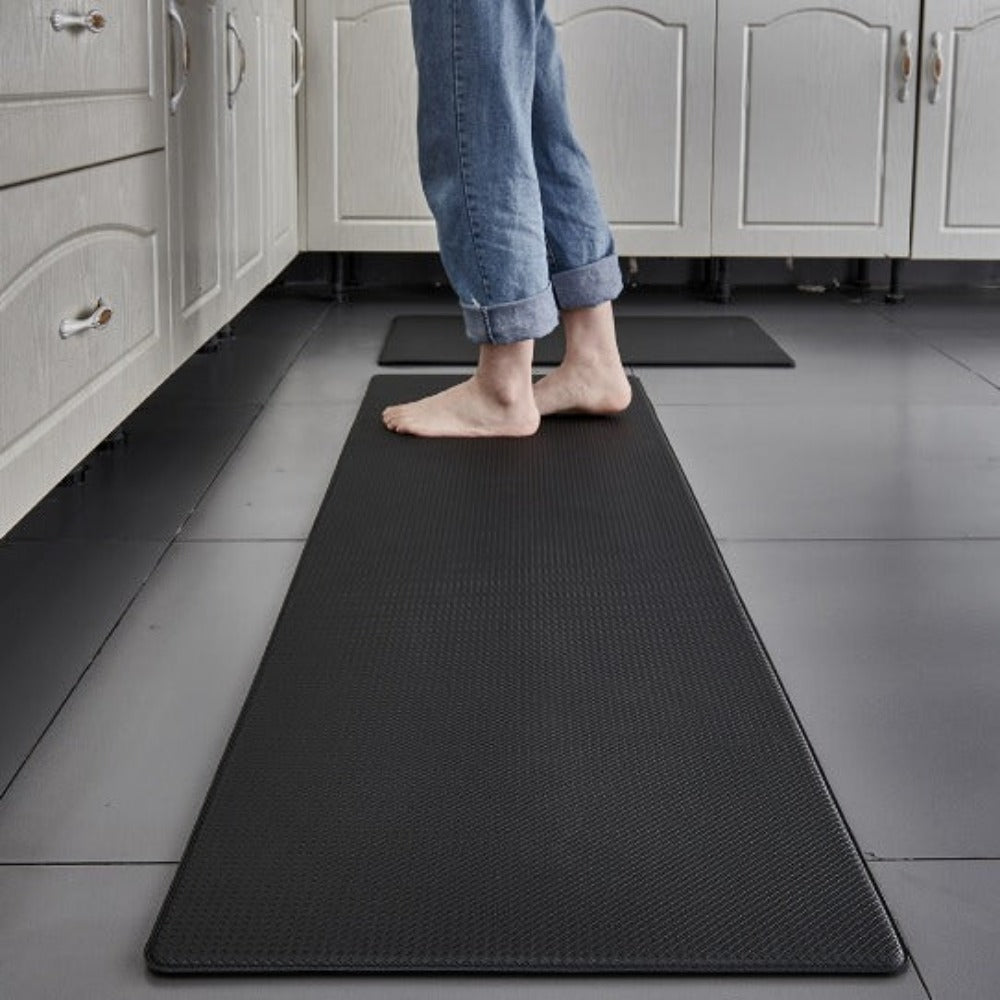 Tapis de cuisine ergonomique antidérapant, mousse à mémoire de forme confort anti-fatigue – 45x75 cm, noir, gris, beige