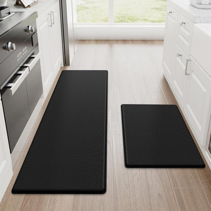 Tapis de cuisine ergonomique antidérapant, mousse à mémoire de forme confort anti-fatigue – 45x75 cm, noir, gris, beige
