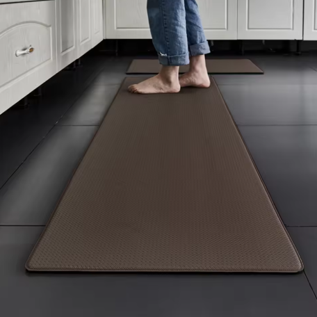 Tapis de Cuisine Ergonomique Antidérapant, Confort Anti-Fatigue en Mousse à Mémoire de Forme – 45x75 cm, Noir, Gris, Beige