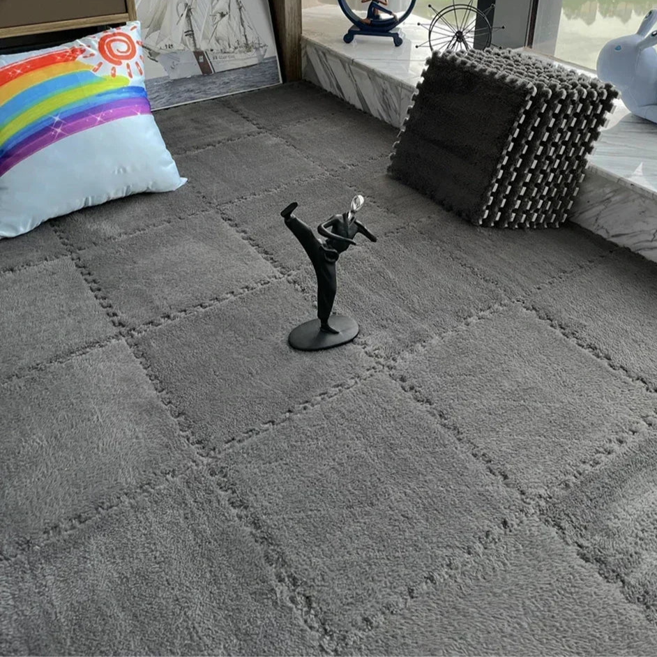 Soft Plush Play Mat for Baby – EVA Foam Puzzle Mat, 10 Pieces, 30 cm x 30 cm, Cushioning and Customizable