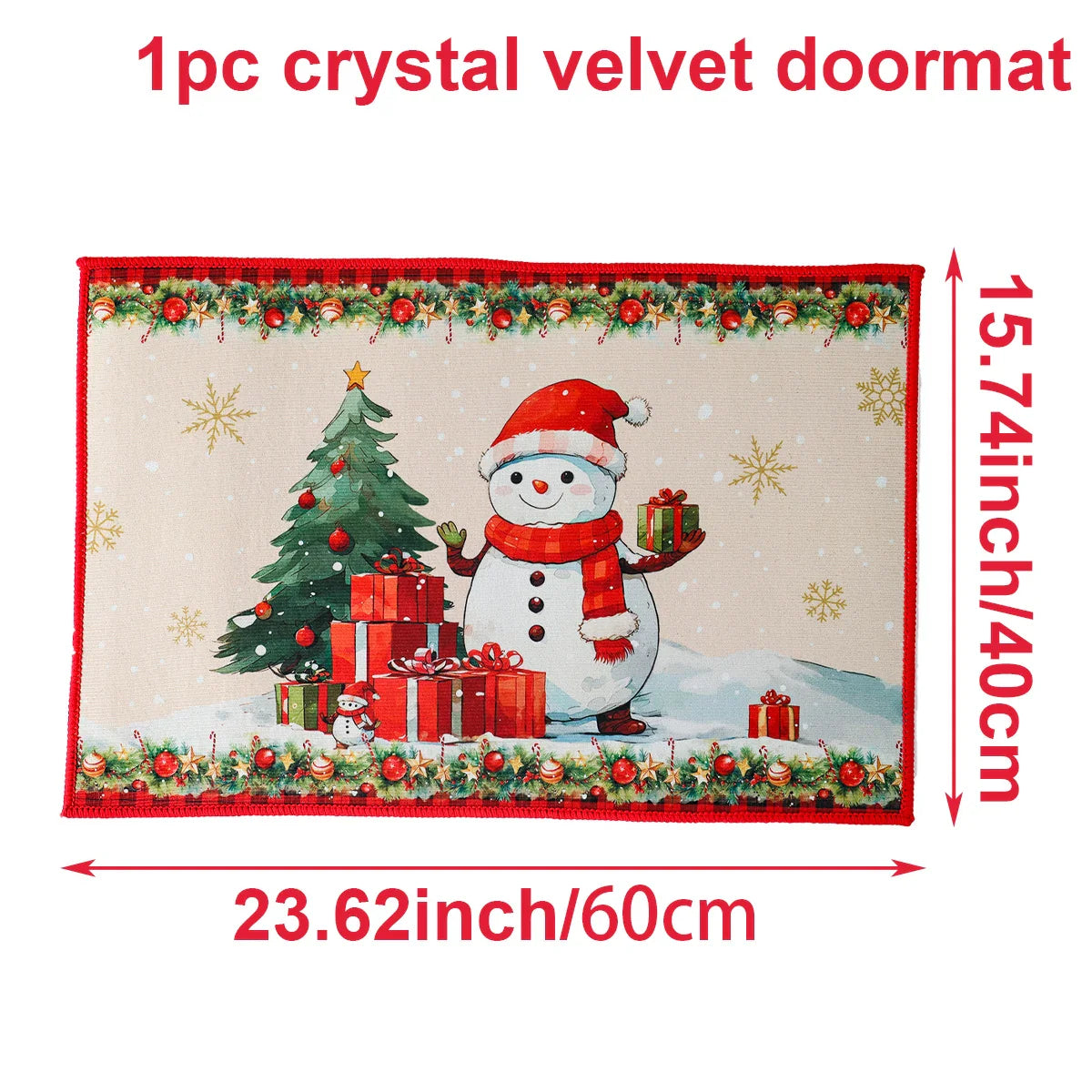 Tapis de porte décoratif de Noël pour extérieur – Ornement festif 2025-2026