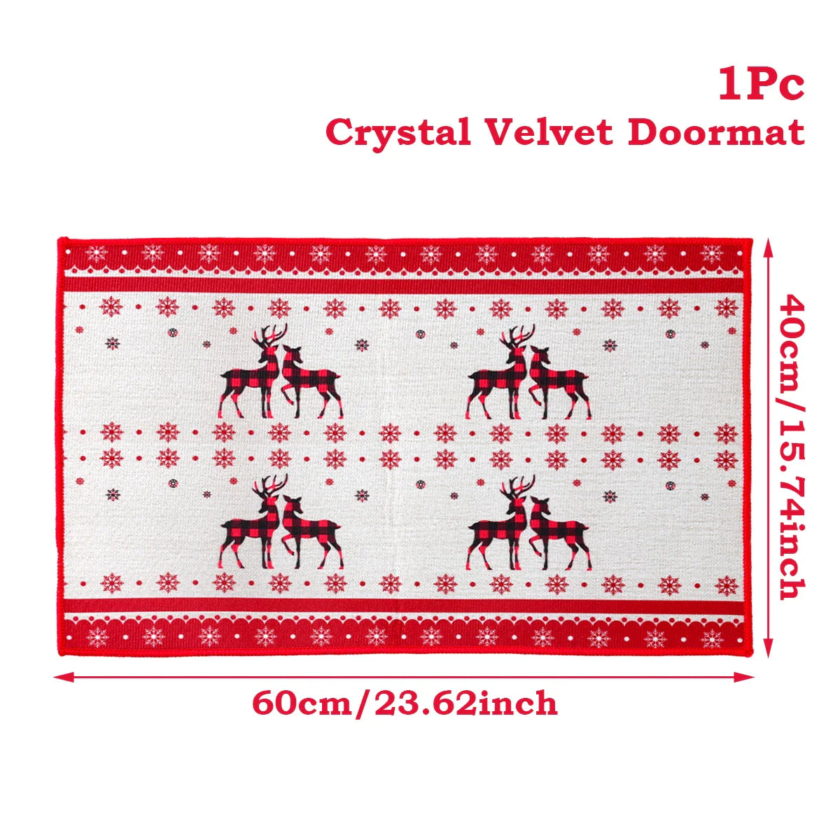 Tapis de porte décoratif de Noël pour extérieur – Ornement festif 2025-2026