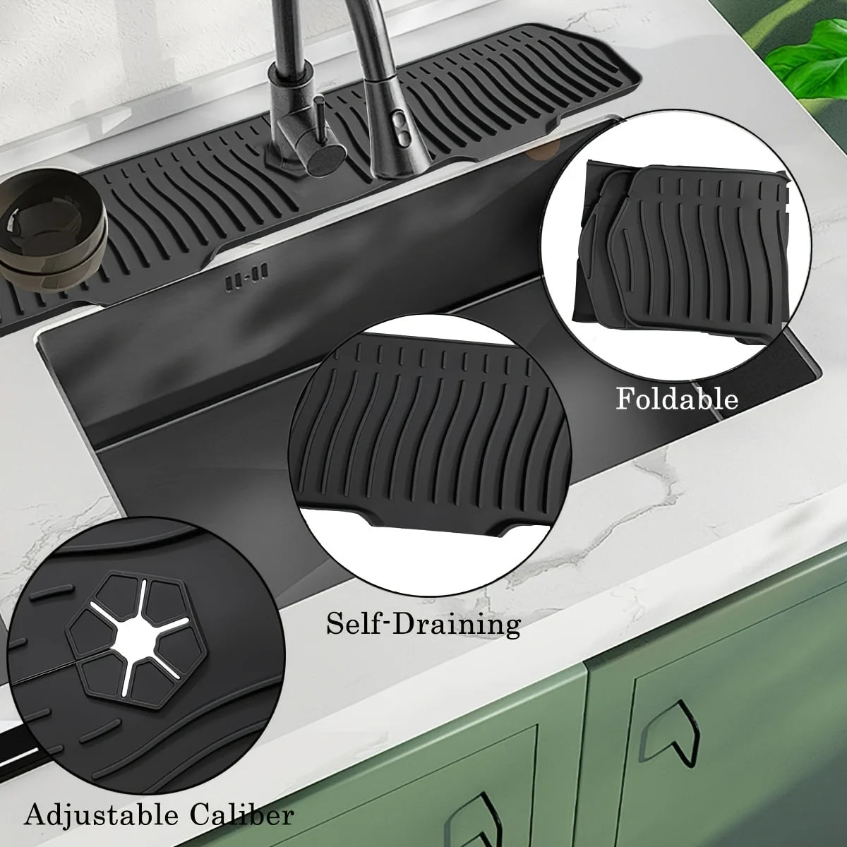 Tapis de Silicone Protecteur pour Évier – Protection Contre les Éclaboussures et Humidité