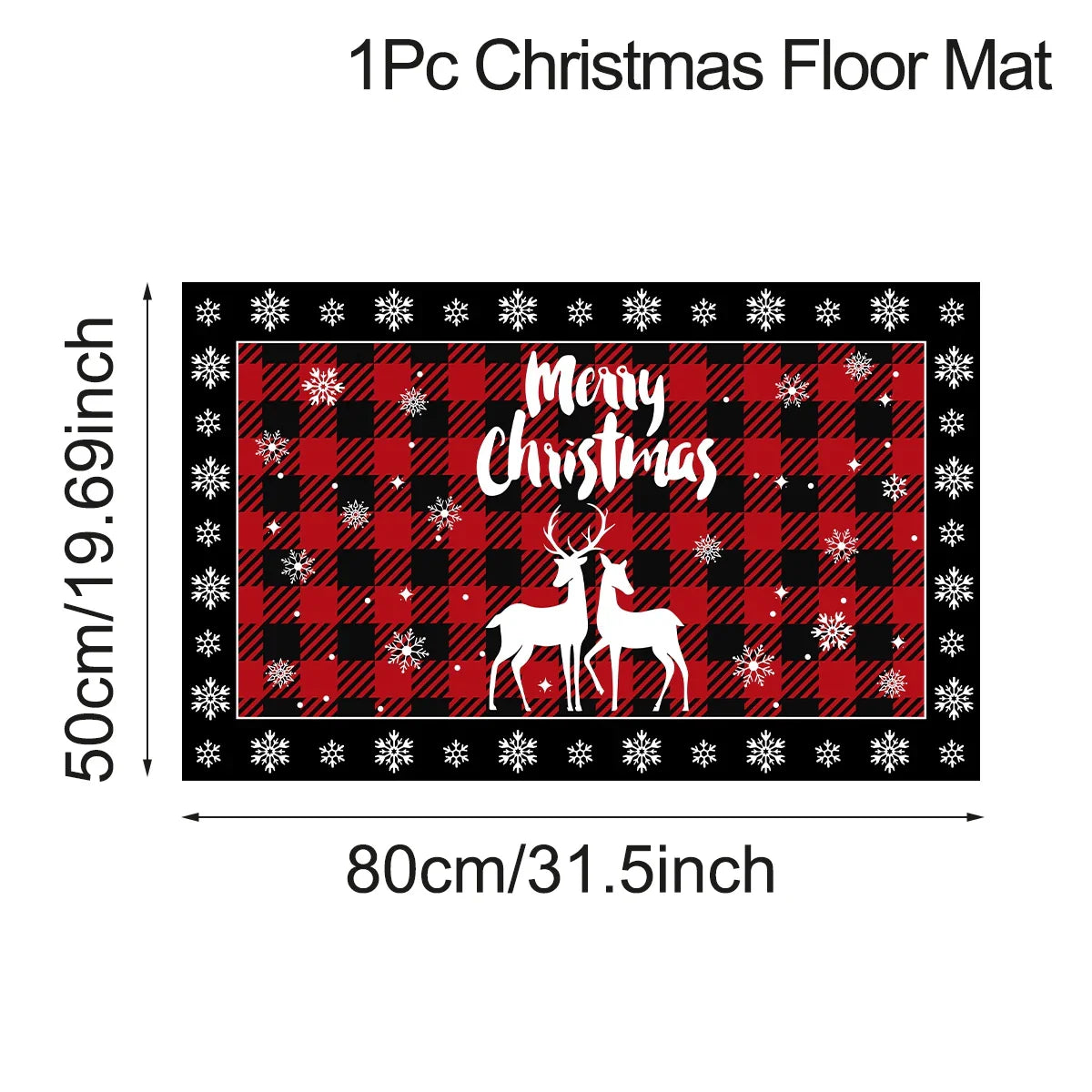 Kitchen Floor Mat with Scottish Pattern for Festive Decoration