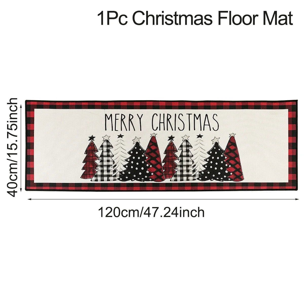 Kitchen Floor Mat with Scottish Pattern for Festive Decoration