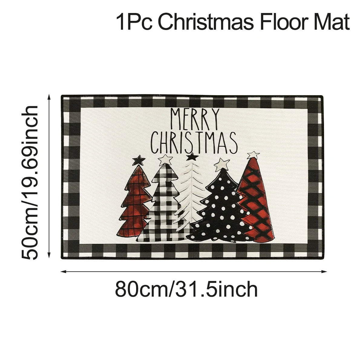 Kitchen Floor Mat with Scottish Pattern for Festive Decoration
