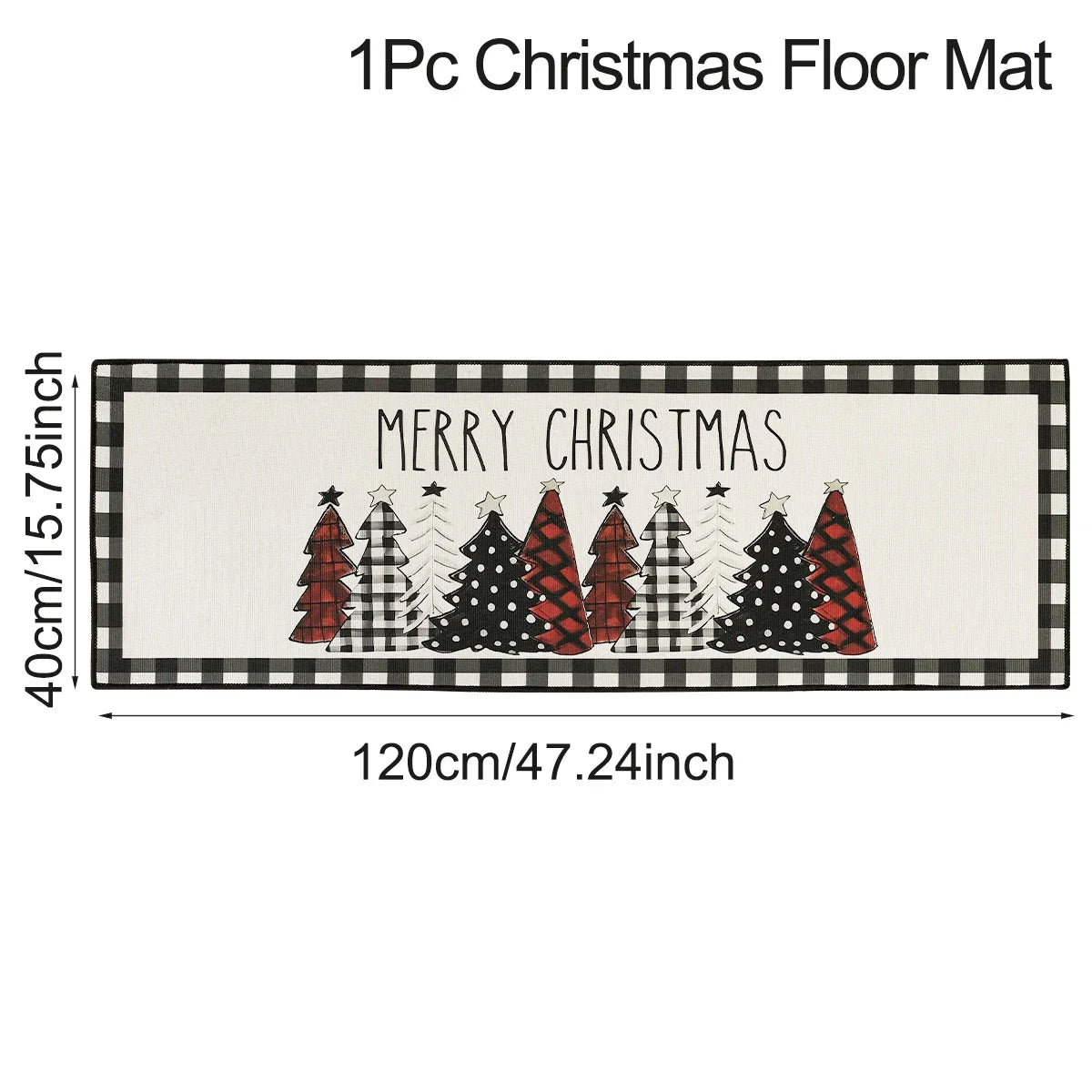 Kitchen Floor Mat with Scottish Pattern for Festive Decoration