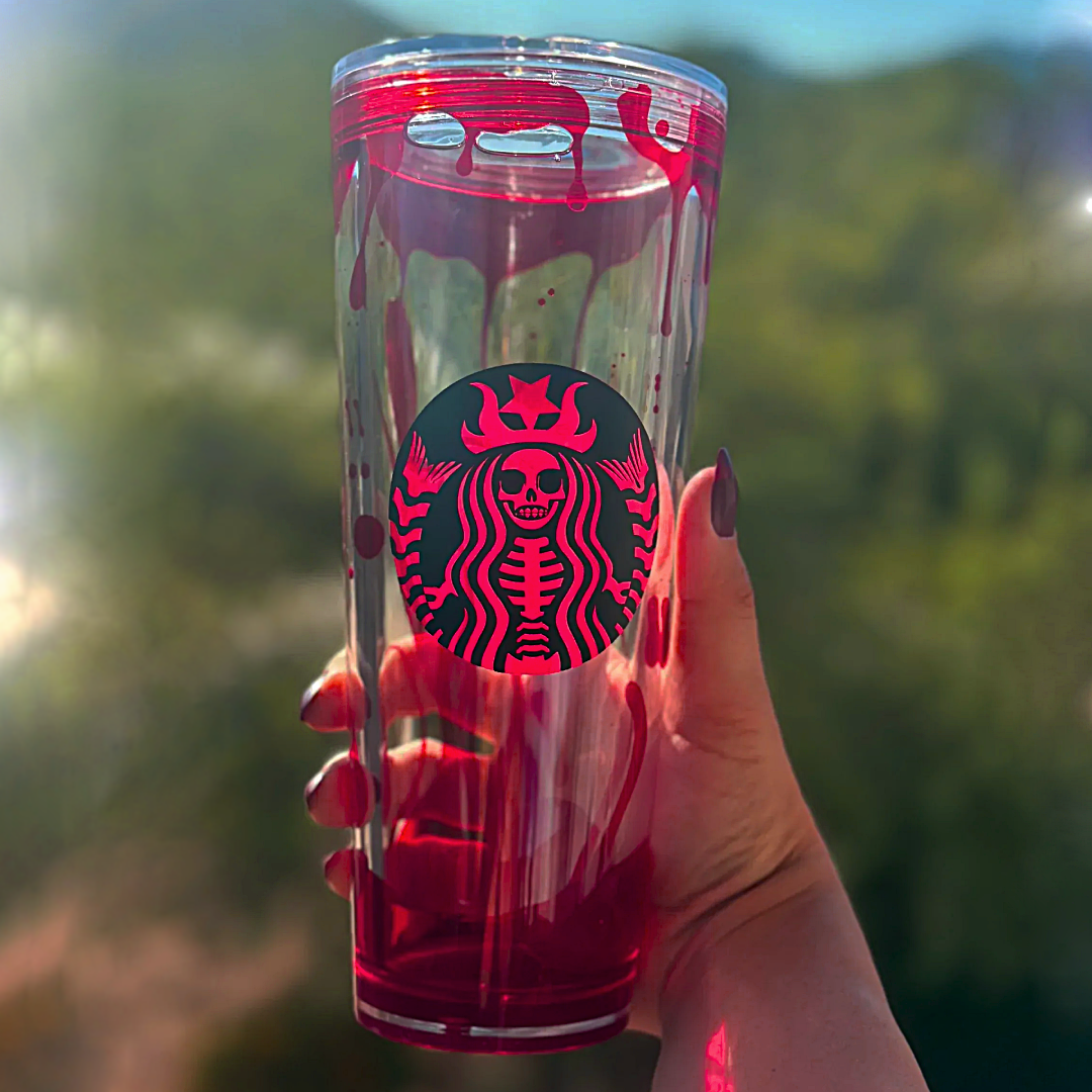 Tasse Halloween Effet Sanglant – Gobelet Inspiré de Starbucks pour Boissons Étranges