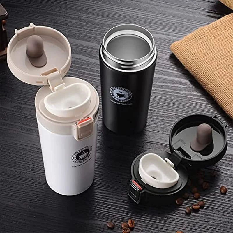 Tasse à Café Isolée en Acier Inoxydable 380ml – Mug de Thé à Double Paroi pour Activités Extérieures