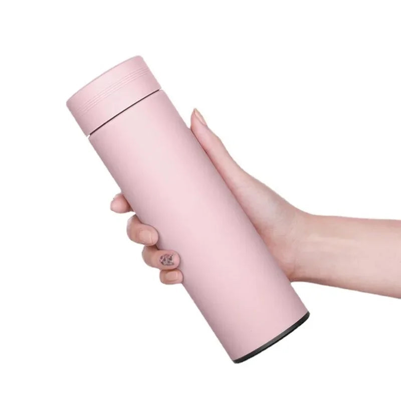 Thermos Intelligent en Acier Inoxydable de 480ml avec Affichage de Température – Flacon Isotherme Étanche pour Café et Lait