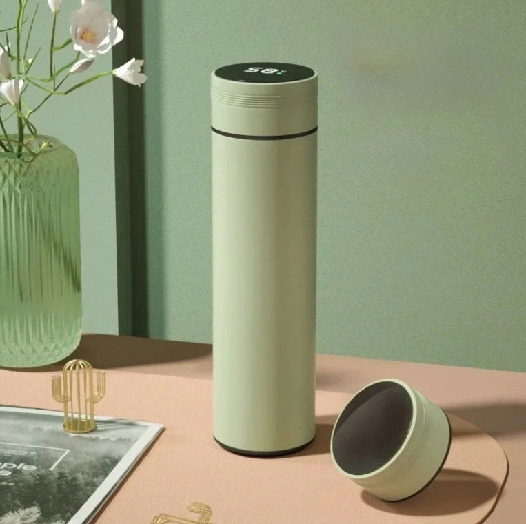 Thermos Intelligent en Acier Inoxydable de 480ml avec Affichage de Température – Flacon Isotherme Étanche pour Café et Lait