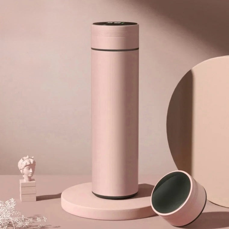 Thermos Intelligent en Acier Inoxydable de 480ml avec Affichage de Température – Flacon Isotherme Étanche pour Café et Lait