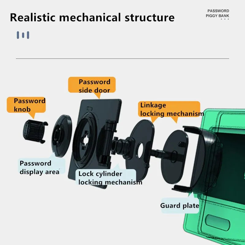 Retro Automatic Piggy Bank with Secure Password – Practical and Elegant Savings Box for Bills and Coins