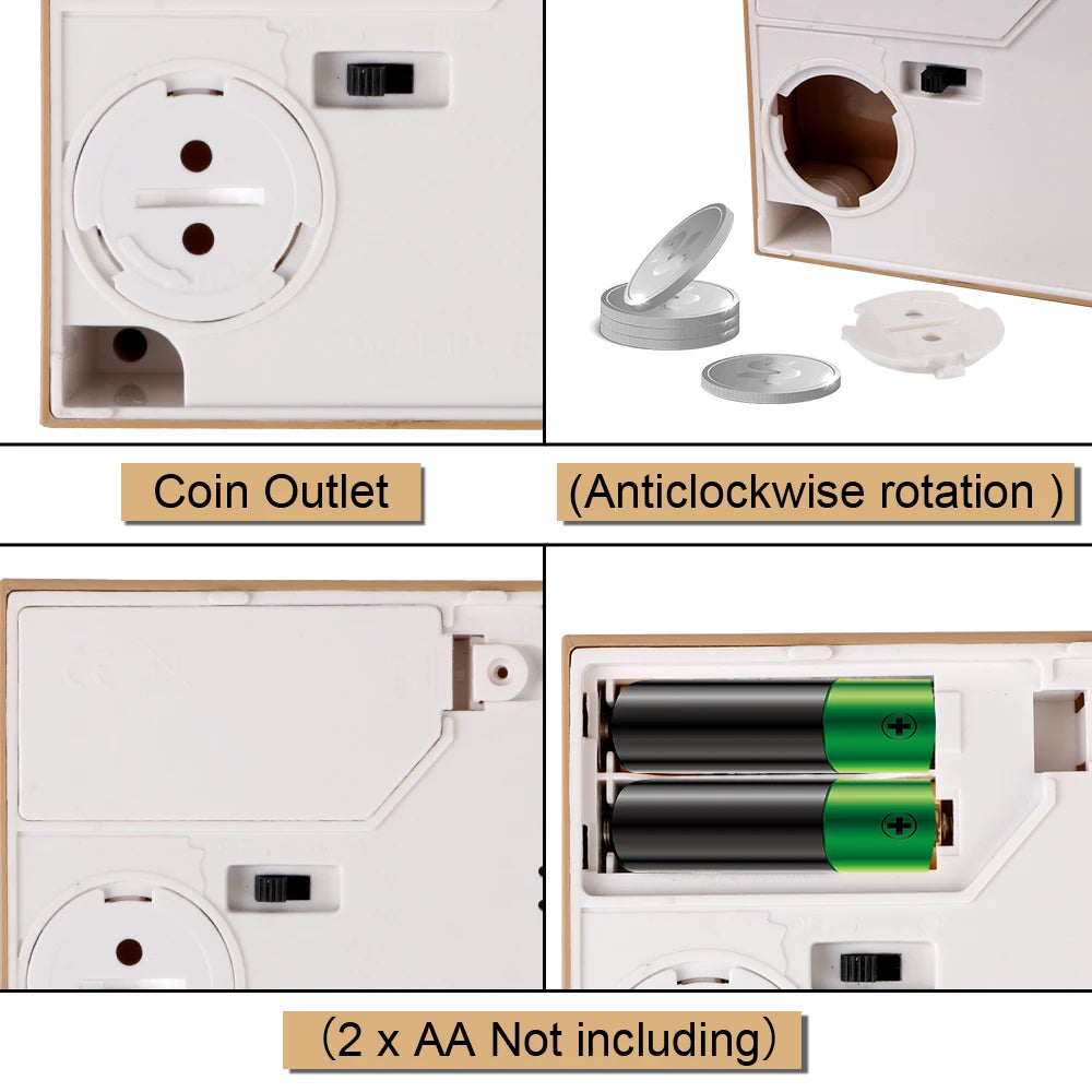 Tirelire Automatique en Plastique avec Chat pour Enfants – Coffre à Monnaie Créatif et Amusant, Dimensions 12x10x9 cm