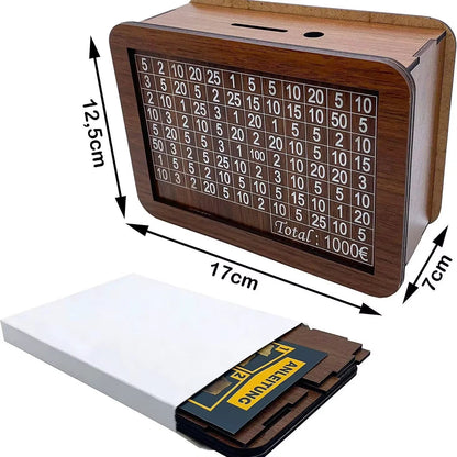 Wooden Piggy Bank for Children with Savings Goal – Colorful and Durable Design