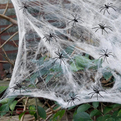 Halloween Spider Web with Spiders - Scary Indoor/Outdoor Decor