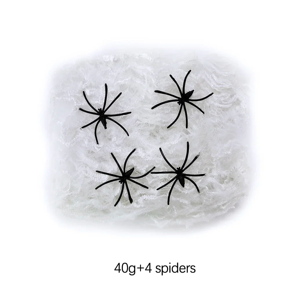 Halloween Spider Web with Spiders - Spooky Indoor/Outdoor Decoration