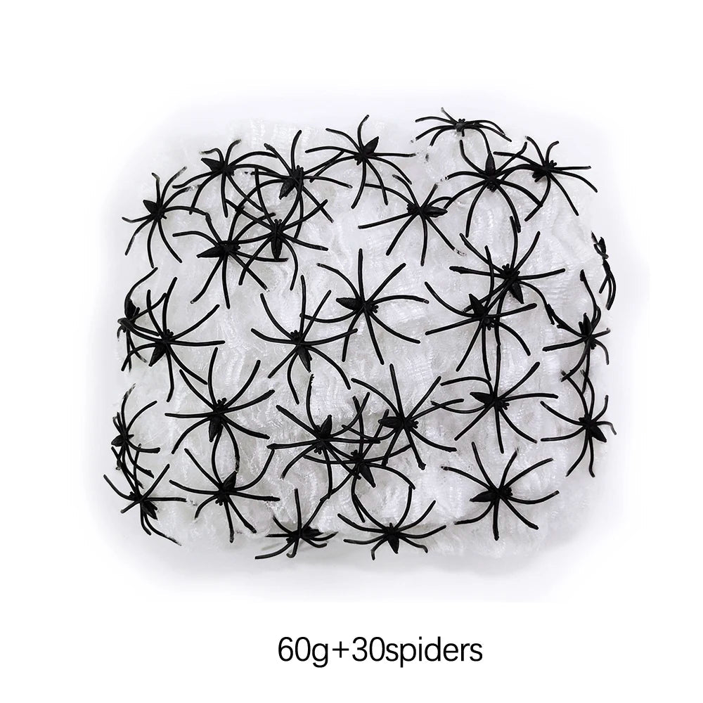 Halloween Spider Web with Spiders - Spooky Indoor/Outdoor Decoration