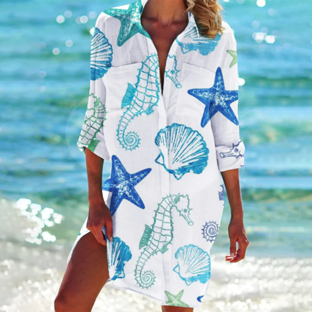 Robe Chemise Longue Femme Classique en Coton Léger – Élégante et Confortable pour les Journées Chaudes