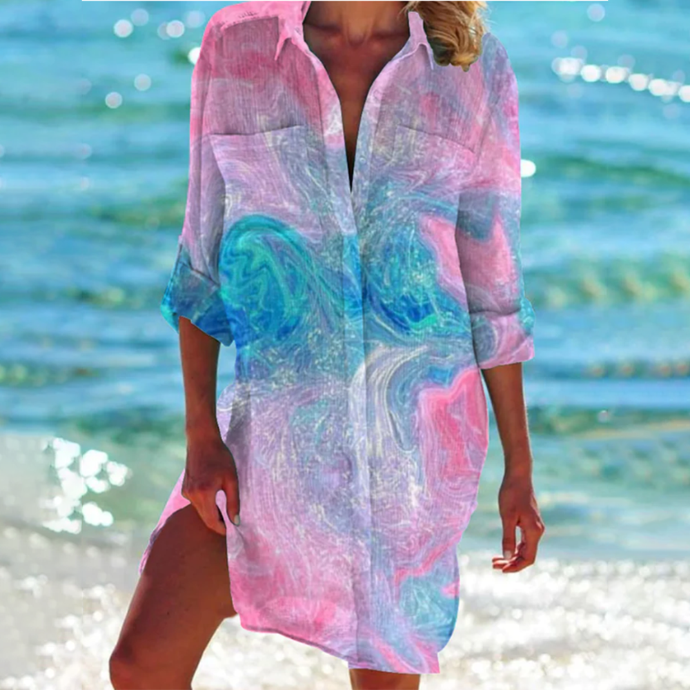Robe Chemise Longue Femme Classique en Coton Léger – Élégante et Confortable pour les Journées Chaudes