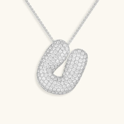 Variant image for Collier Femme Or 18 Carats avec Pendentif Initial et Diamant Simulant 18 pouces-47