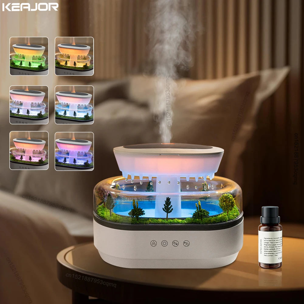 Ultrasonic Aroma Humidifier with Colorful Light and White Noise – 250ML Essential Oil Diffuser