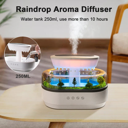Ultrasonic Aroma Humidifier with Colorful Light and White Noise – 250ML Essential Oil Diffuser