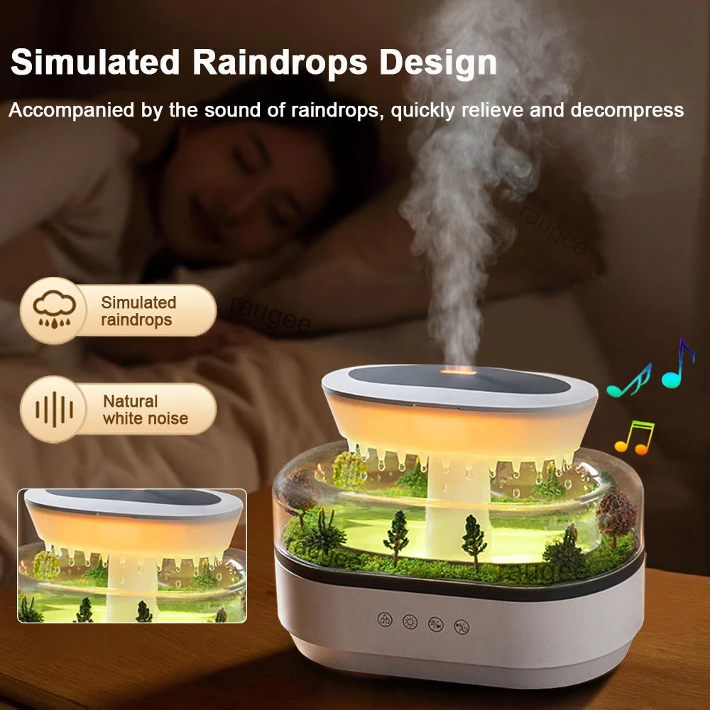 Ultrasonic Aroma Humidifier with Colorful Light and White Noise – 250ML Essential Oil Diffuser