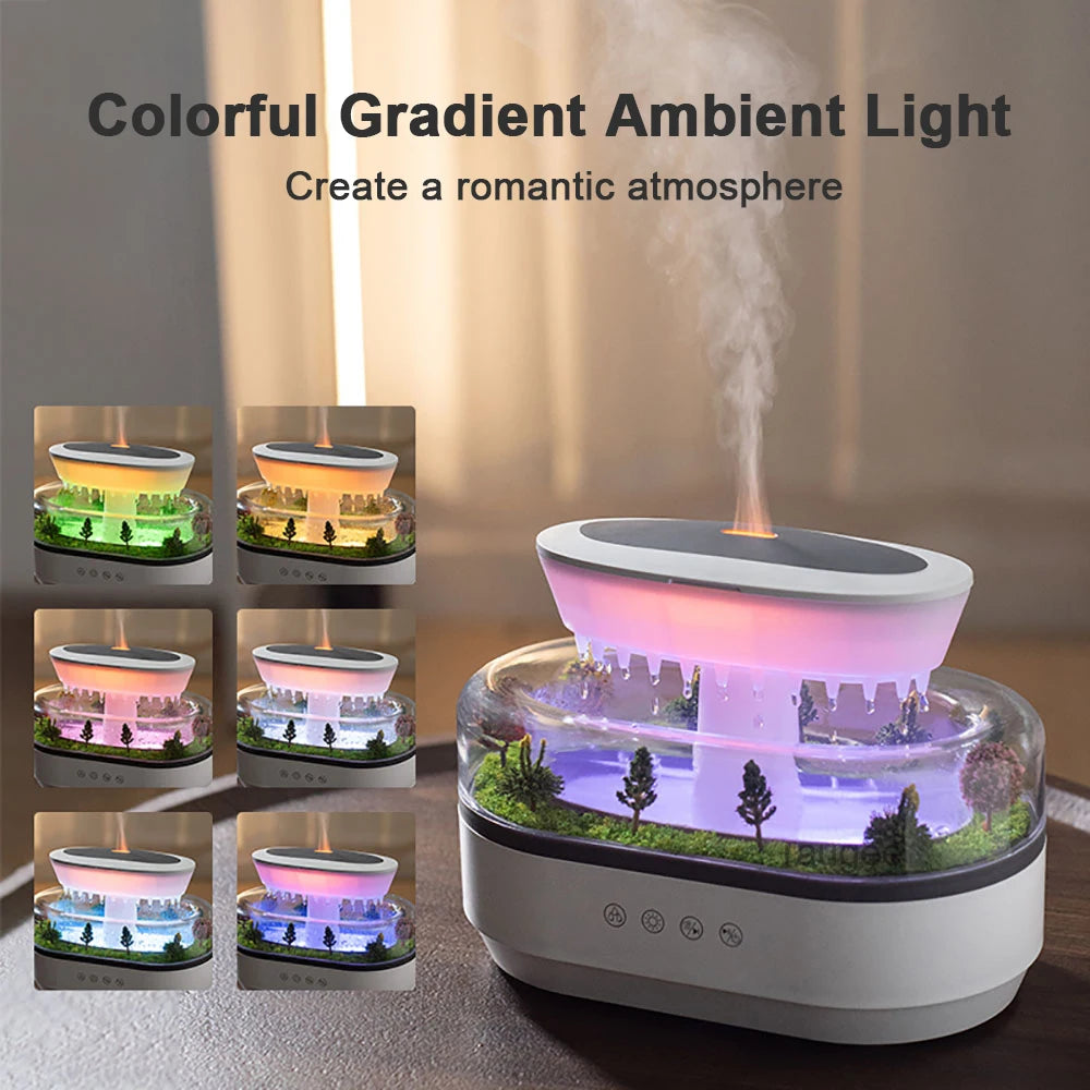 Ultrasonic Aroma Humidifier with Colorful Light and White Noise – 250ML Essential Oil Diffuser