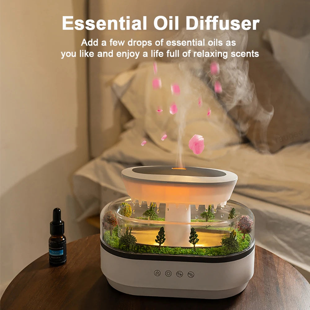 Ultrasonic Aroma Humidifier with Colorful Light and White Noise – 250ML Essential Oil Diffuser