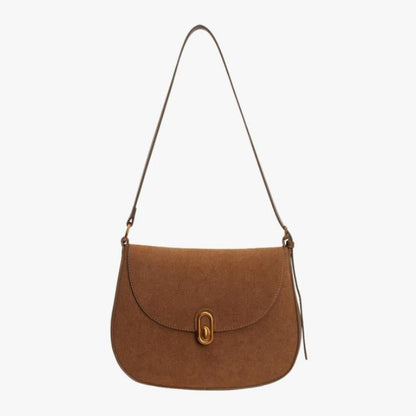 Women's Shoulder Bag in Faux Suede Leather with Adjustable Straps – Elegant and Practical for Daily Use
