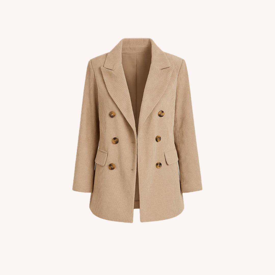 Blazer Homme en Velours Côtelé Noir à Double Boutonnage – Élégant et Décontracté pour Toutes Occasions