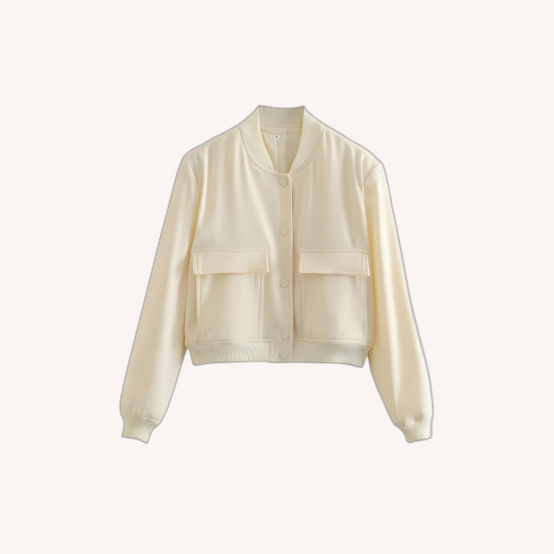 Blouson Homme Court Blanc Taille M Mélange Coton-Polyester Style Urbain