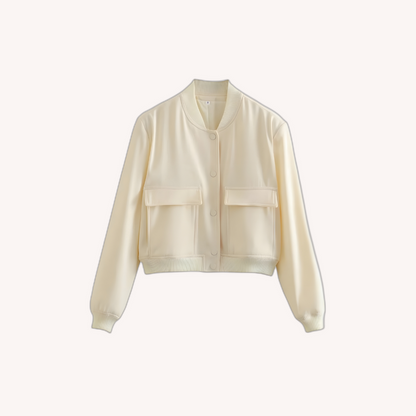 Men's Short White Jacket Size M Cotton-Polyester Blend Urban Style