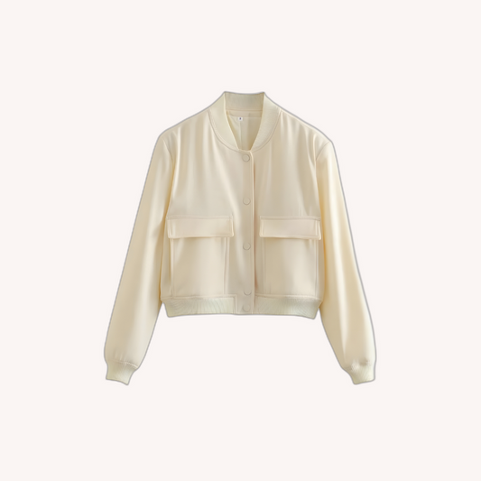 Men's Short White Jacket Size M Cotton-Polyester Blend Urban Style