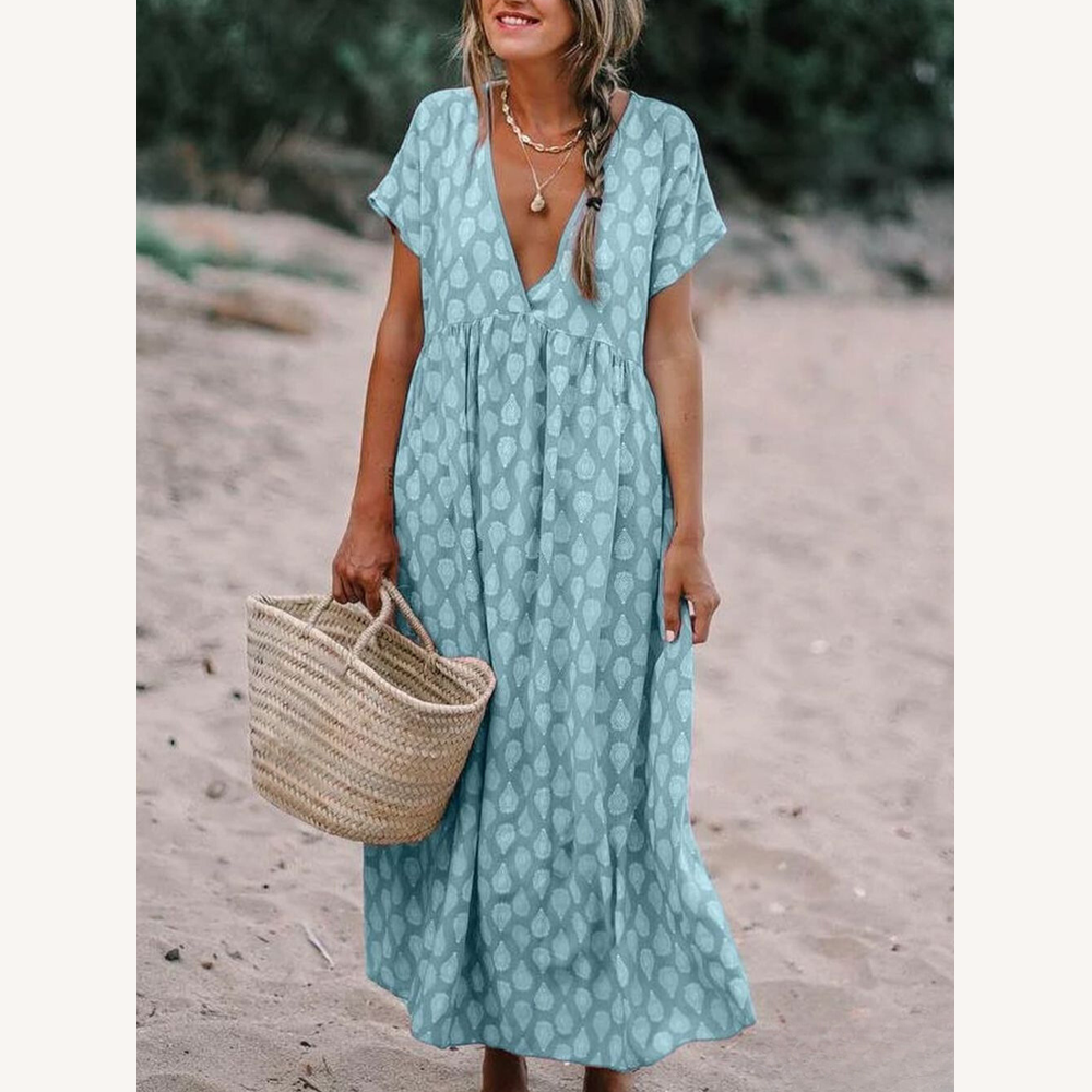 Robe Longue Femme à Fleurs Élégante – Robe de Soirée Chic et Confortable pour Toutes Occasions
