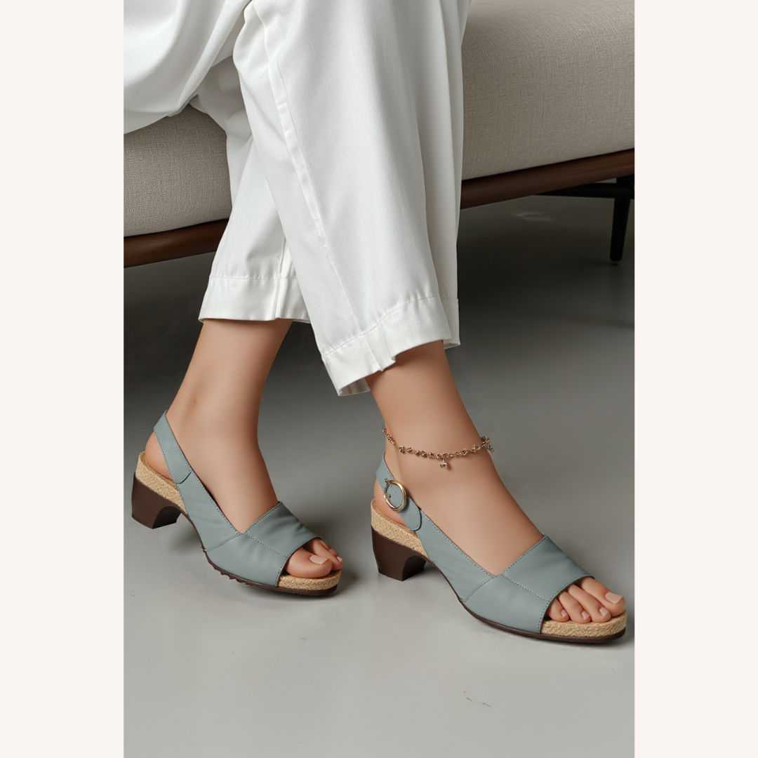 Women's Black Leather Sandals Size 38 Comfortable