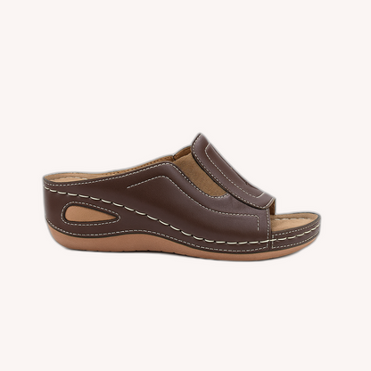 Women's Black Wedge Sandals Size 38 Synthetic Comfortable