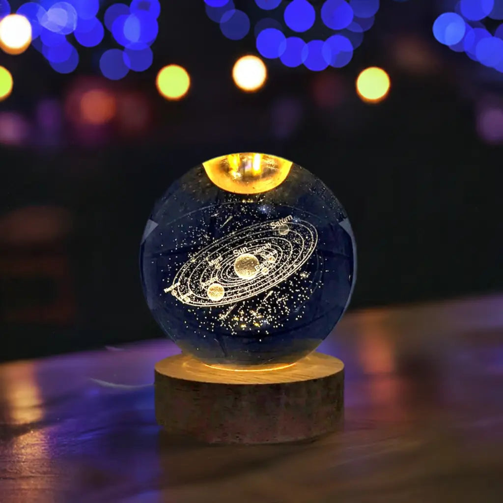 Veilleuse Bébé Personnalisée en Cristal Lumineux avec Alimentation USB – Lampe de Nuit Multicolore pour Enfants et Adultes