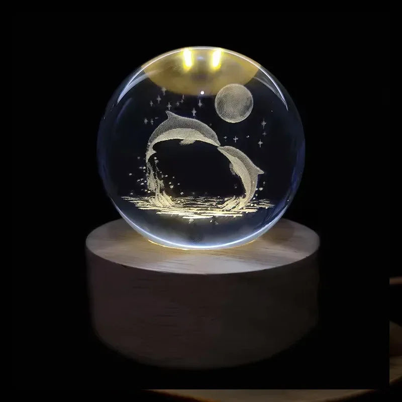 Veilleuse Bébé Personnalisée en Cristal Lumineux avec Alimentation USB – Lampe de Nuit Multicolore pour Enfants et Adultes