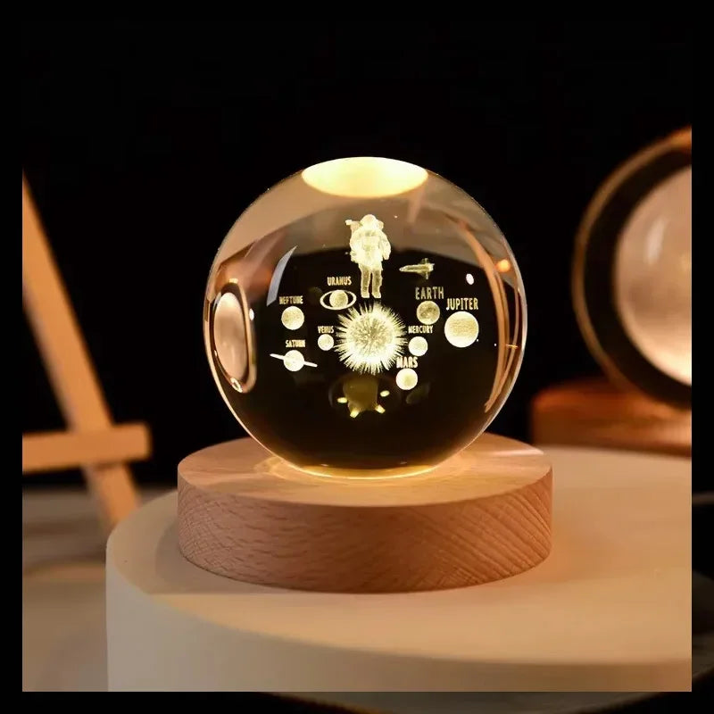 Veilleuse Bébé Personnalisée en Cristal Lumineux avec Alimentation USB – Lampe de Nuit Multicolore pour Enfants et Adultes