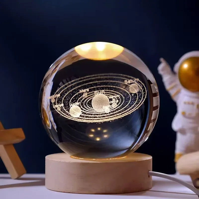 Veilleuse Bébé Personnalisée en Cristal Lumineux avec Alimentation USB – Lampe de Nuit Multicolore pour Enfants et Adultes
