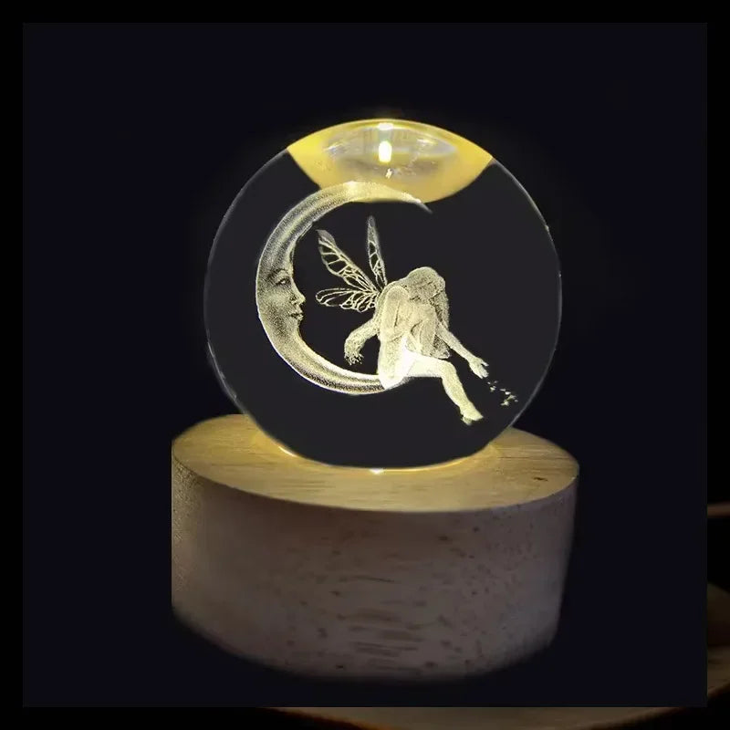 Veilleuse Bébé Personnalisée en Cristal Lumineux avec Alimentation USB – Lampe de Nuit Multicolore pour Enfants et Adultes