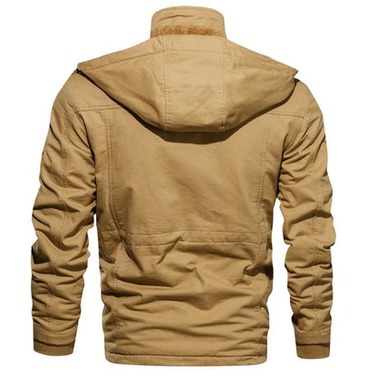 Men's Cotton Windbreaker Jacket with Fleece Lining – Ideal for Winter
